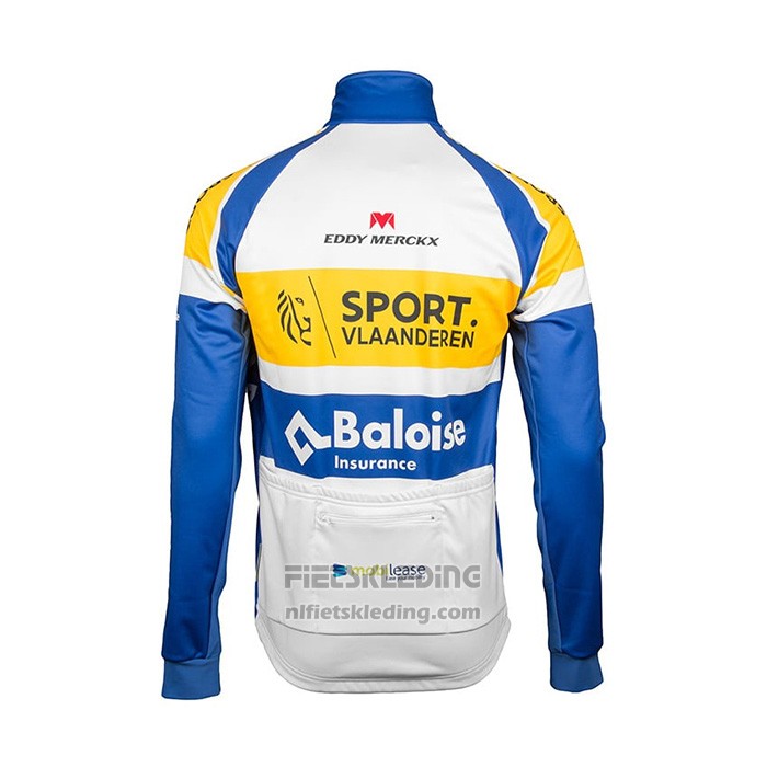 2018 Fietskleding Sport Vlaanderen-baloise Blauw Wit Geel Lange Mouwen en Koersbroek